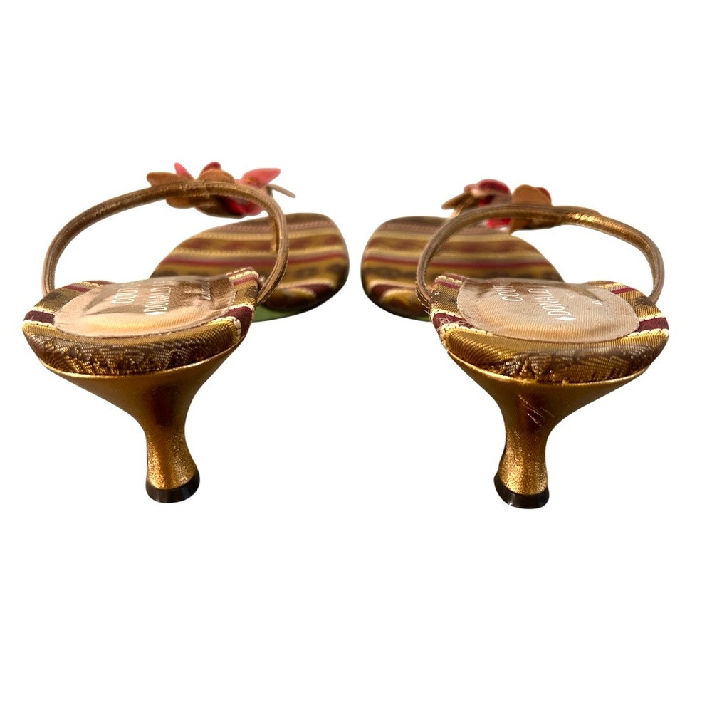 Vtg Y2K Donald J Pliner Couture Butterfly Thong Kitten Heel Sandals 8.5 Fairycor - Picture 5 of 10